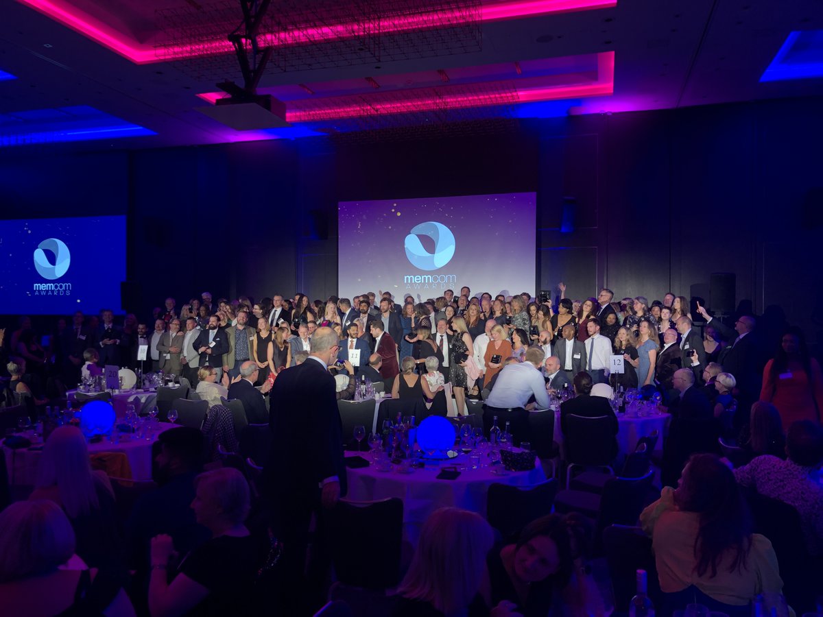 memcomUK's tweet photo. There's not enough stage to hold all our wonderful award winners! Huge congratulations to all of you! And thanks to our fabulous host, Andy Parsons! #Memcom2022 #Memcom #membership #awards https://t.co/2WZHZvmMzU