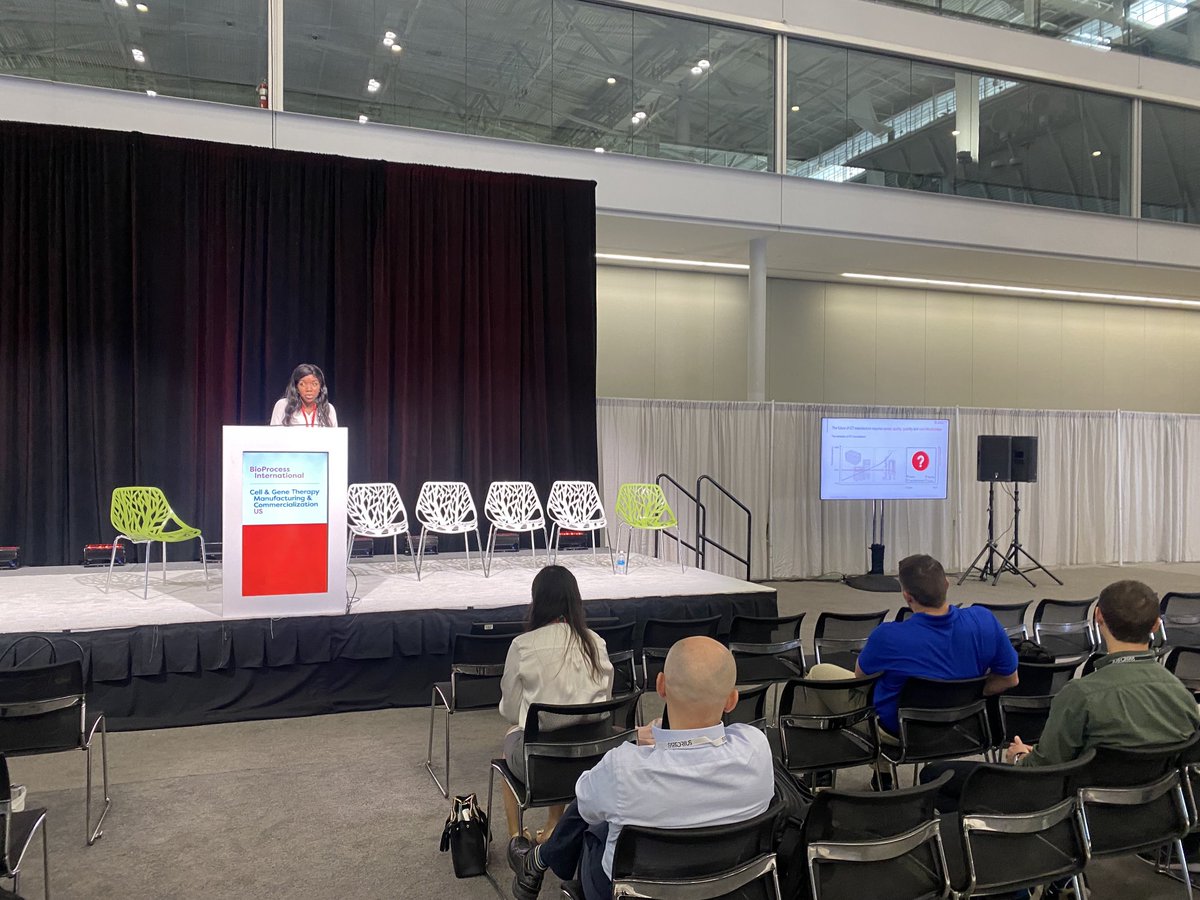Happening now! One of my favorite speakers, Tania Pereira Chilima from Univercells Technologies (⁦an ⁦<a href="/BioGamma/">Gamma Biosciences</a>⁩ company) on flexible integration at #bpiconf: