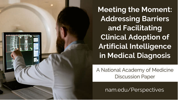 The practice of clinical diagnosis has become increasingly challenging as the volume of data clinicians are responsible for has grown. @j_r_a_m contributed to a new #NAMPerspectives that outlines how #AI CDS can assist: doi.org/10.31478/20220… #NAMLeadershipConsortium