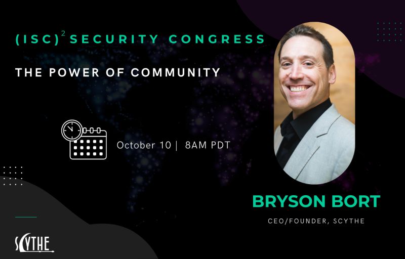 Catch the cybersecurity community come together. 

(ISC)² CEO, <a href="/clar_rosso/">clar_rosso</a> 
SCYTHE Founder &amp; CEO, <a href="/brysonbort/">Bryson 🦄</a> 
Women's Society of Cyberjutsu CEO &amp; Founding Board Member, <a href="/marigalloway/">THE Mari Galloway | Cyberjutsu | International</a>
DataRobot Chief Information Security Officer, <a href="/SmeatonAndrew/">Andrew Smeaton</a> 

Register: bit.ly/3ChmeqB