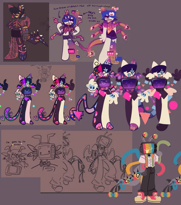 So, what's your process with character design? How do you get inspired, and do you have any tips to share? - Firstly I am giving you this cheese platter of beta / wip designs to gander at. BUT TO BE QUITE (cont)…  