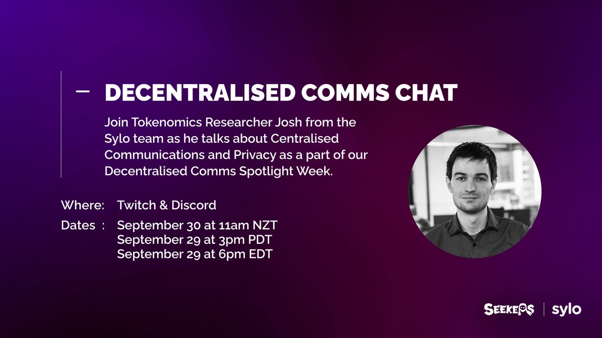T-MINUS 30 MINS...

Join us in Discord at 11am (NZT) to hear our Tokenomics Expert Josh Dawes, talk through the in's &amp; out's of #DecentralisedNetworks 🧡 

So bring your Q's &amp; get ready to learn more about #DecentralisedComms !

discord.com/events/9196974…