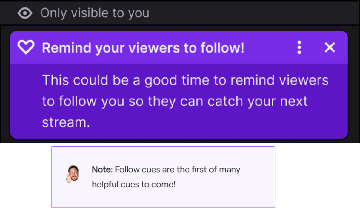 LowcoTV's tweet photo. Twitch is adding a new feature that will tell streamers when they should remind viewers to follow. Sounds great at first until you see that "many helpful cues" are coming.

Twitch wants to be the producer in your ear reminding you to run ads, ask for subs, I can see it now 😅 https://t.co/bz5rv68fwv