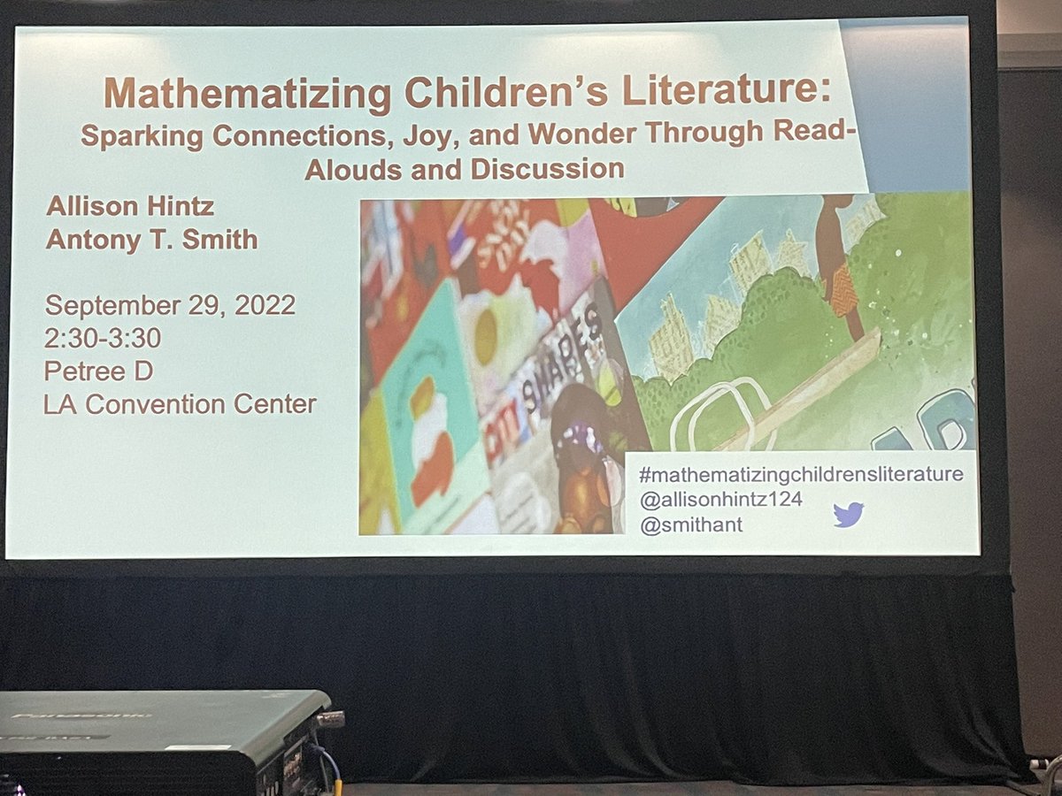 kassiaowedekind's tweet image. It’s always a delight to see @allisonhintz124 @smithant talk about #mathematizingchildrensliterature!