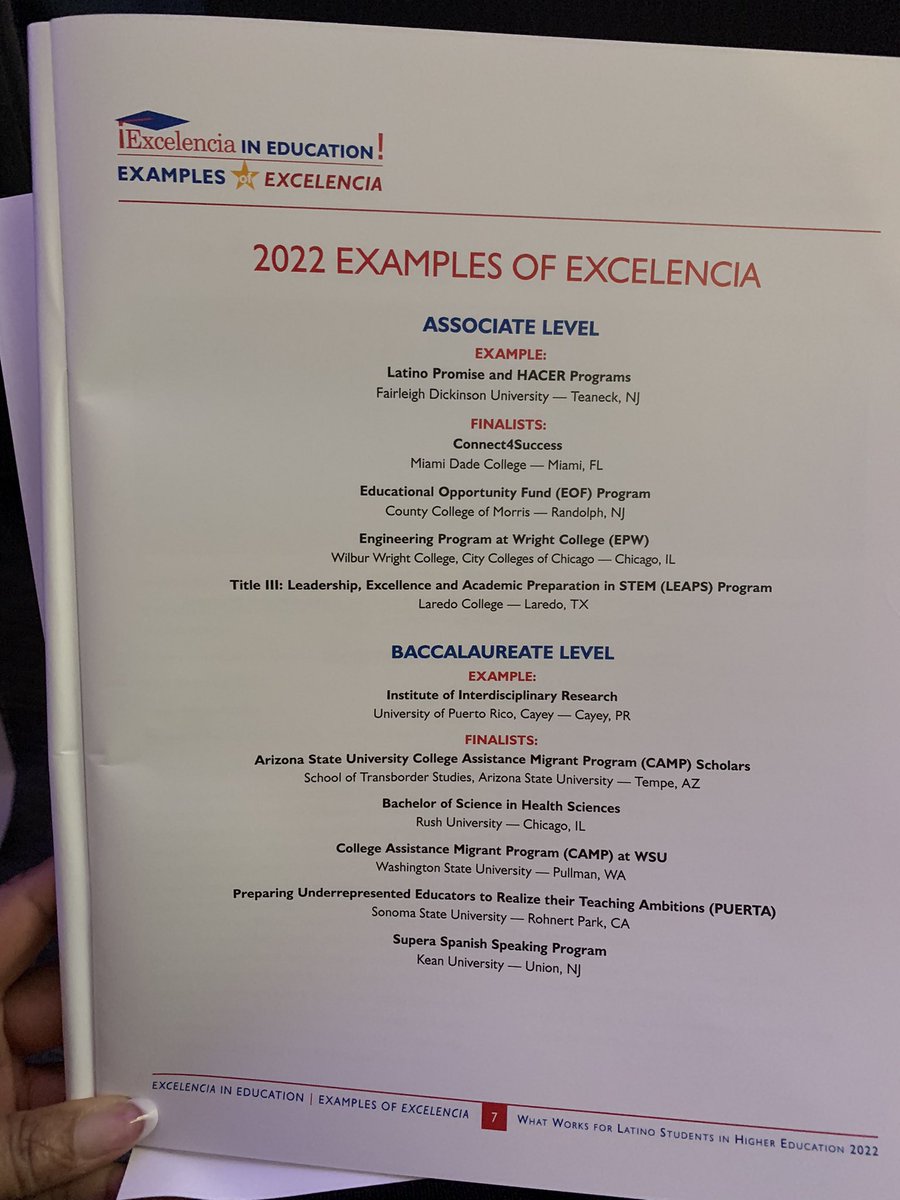 I am so inspired by the successes of institutions making a difference for Latino students.  Congrats to all #Examples2022 programs.  <a href="/EdExcelencia/">EdExcelencia.org</a> <a href="/ds_excelencia/">Deborah Santiago</a> @ACTEquity