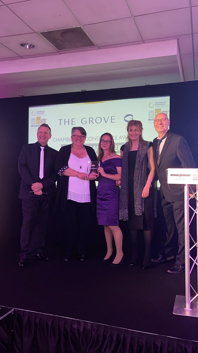Huge congratulations to @RealJunkFoodWat for being our Silver Winner in the <a href="/TheGroveHotel/">TheGroveHotel</a> Chamber of Conscience Award! Well done on all your hard work! #SMEHerts