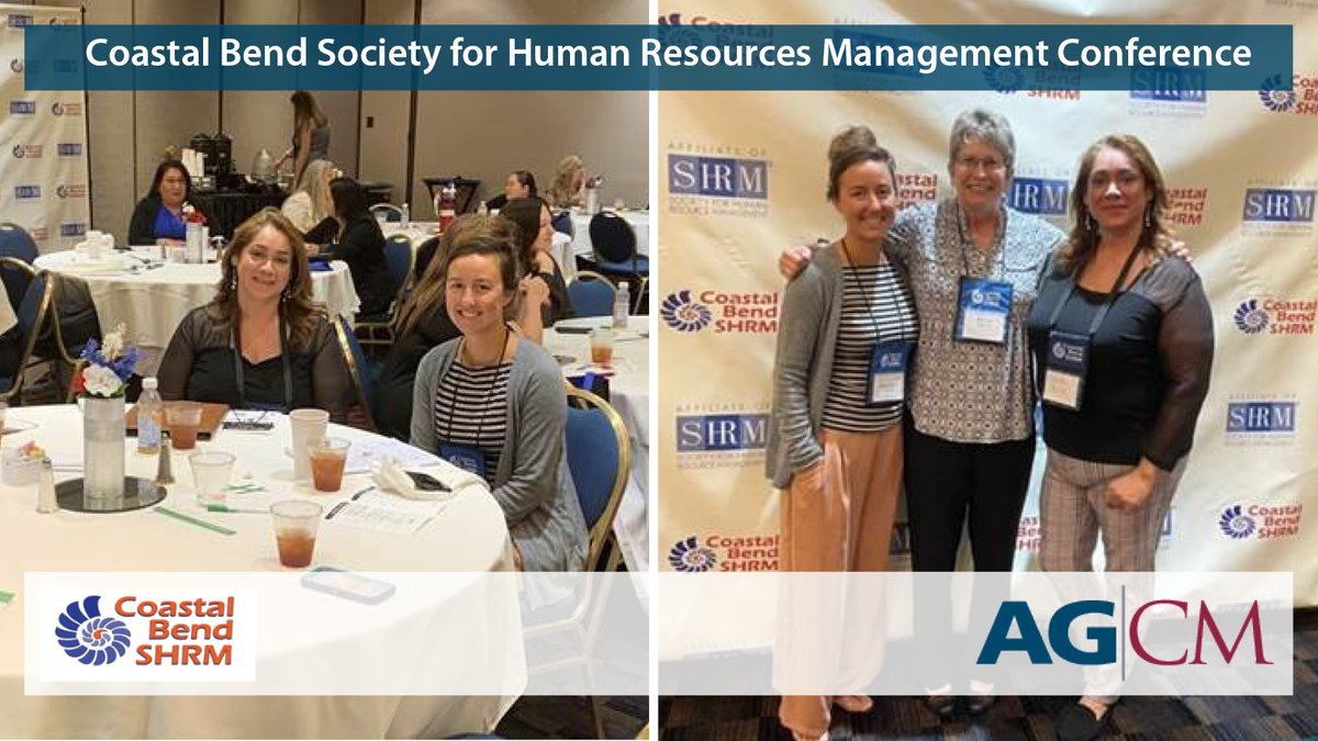 AGCMINC's tweet photo. Earlier this month, our HR Team attended the Coastal Bend Society for Human Resources Management Conference. We were very excited to reunite with everyone at the conference and learned a lot about how to provide excellent customer service to our employees #CBSHRM #humanresources https://t.co/WwBN0NKcIA