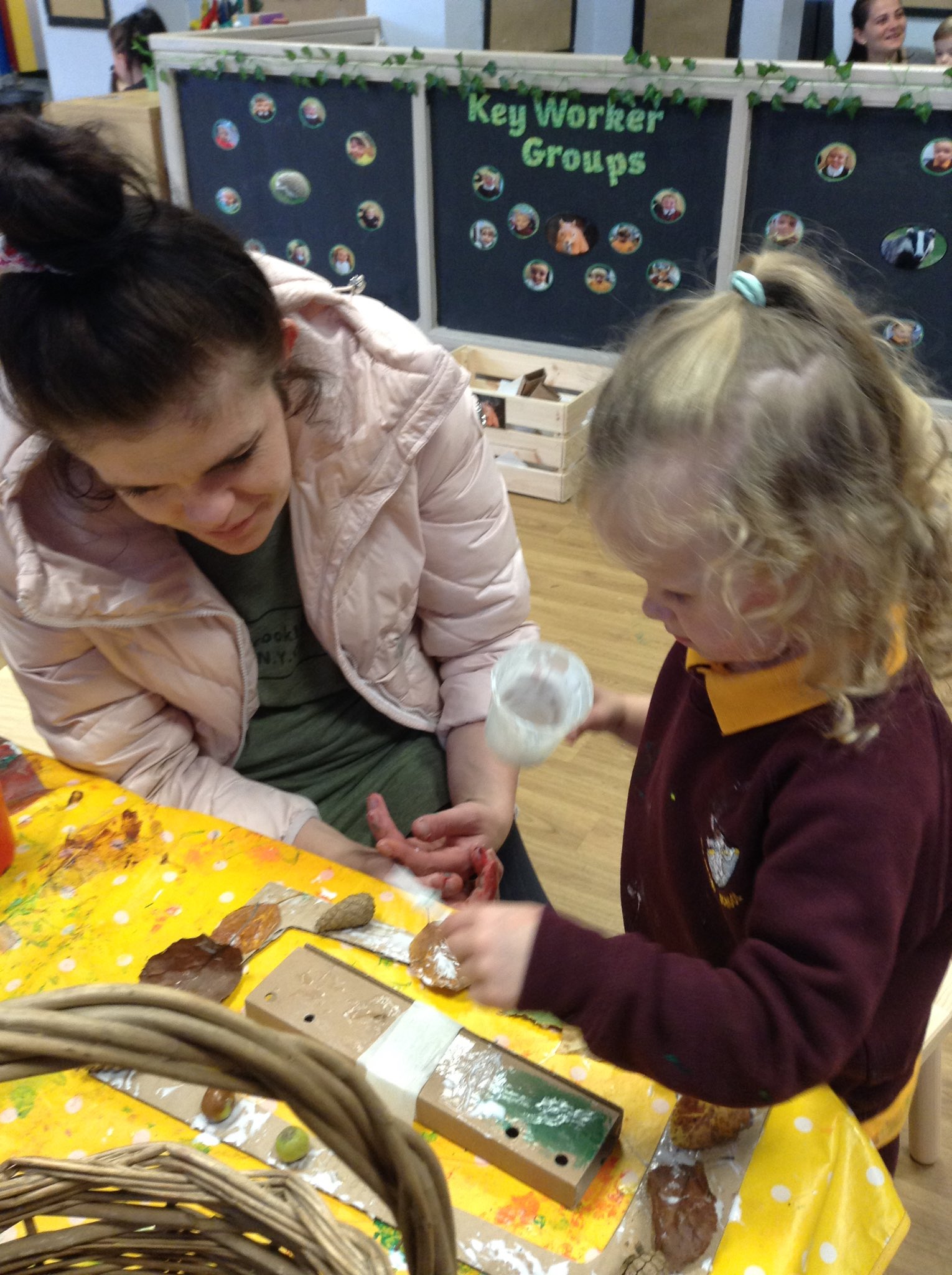 pupil with their parent doing an activity
