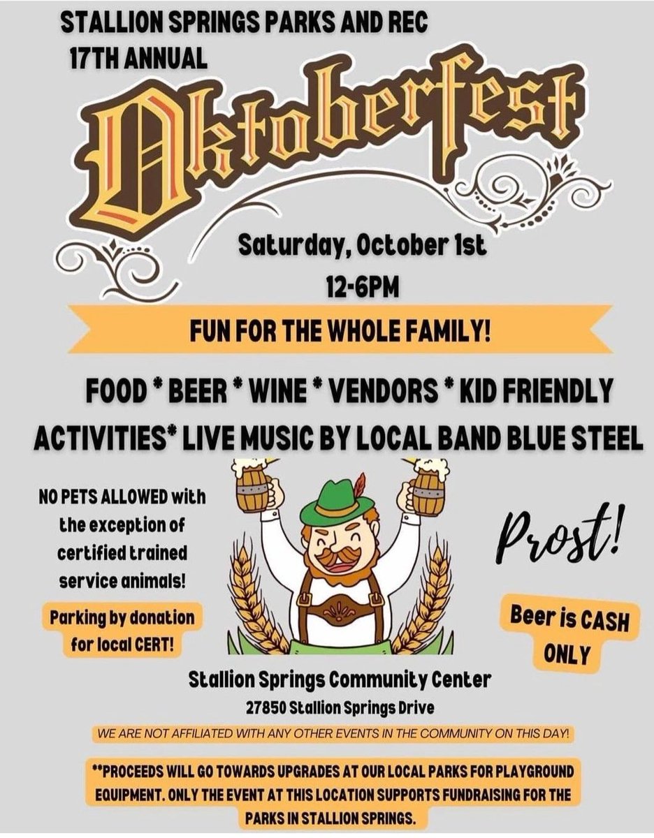 SynergySecrets's tweet photo. Oktober Fest - THIS Saturday in Stallion Springs! Fun for ALL! Food, Beer, Live Music, Classic VW's - AND - I will have a booth there! Stop by and check out ALL my NEW SUPER FUN Creations!
#oktoberfest #octoberfest #fun #jewelry #crystals #beer #food #secretsynergystones https://t.co/2RMzp8w8sB