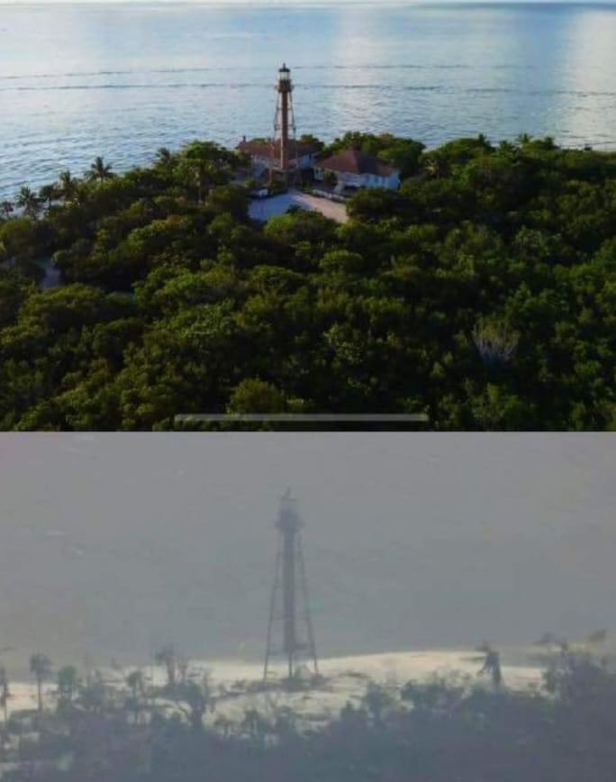 Islandgirl363's tweet photo. Sanibel Lighthouse made it through the storm, the surrounding buildings did not… https://t.co/9cLsryRnB4
