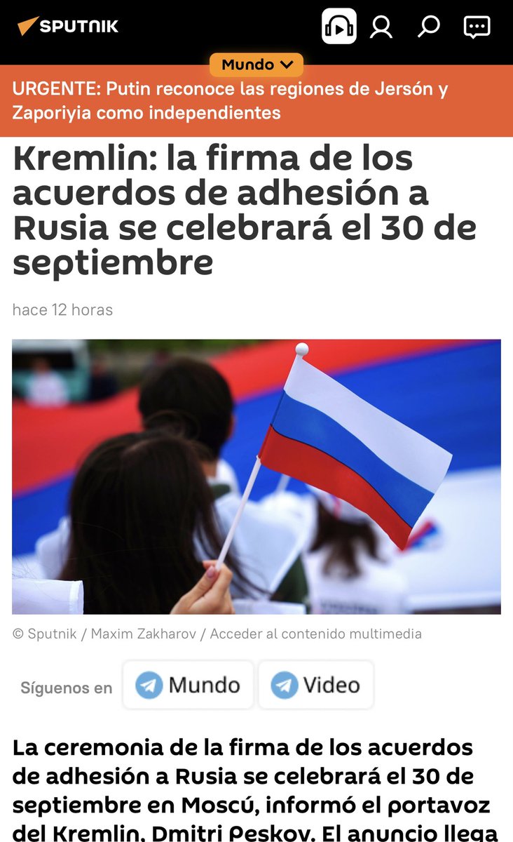 En qué mundo viven los medios occidentales? 

Desde que inició la guerra le venden al mundo que #Ucrania está ganando! #Moscu acaba de recuperar un territorio históricamente #Ruso del tamaño de Portugal ! Pero los medios dicen que #Ucrania está ganando! 🤦🏻‍♂️