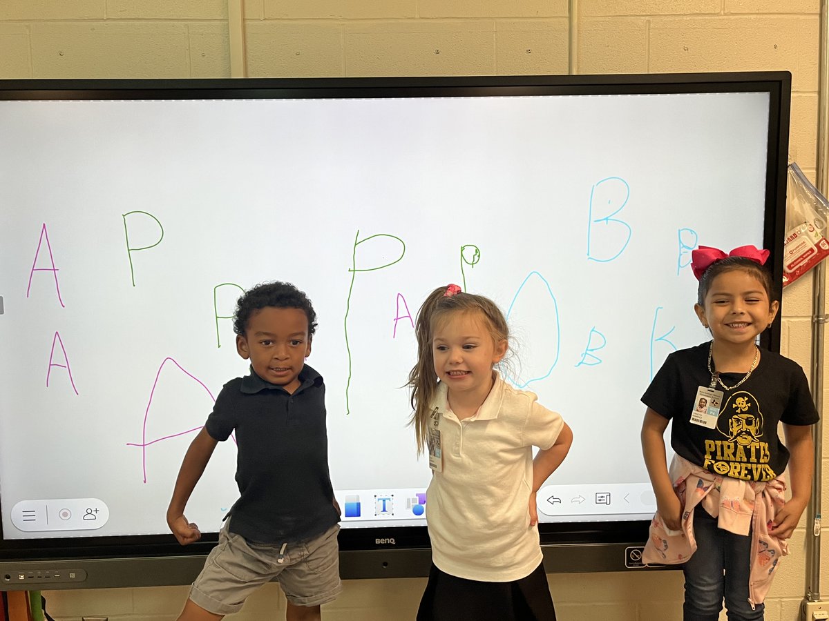 NolaKWilson's tweet photo. Pre-K using the BenQ board to practice writing our letters this week! In PreK we play, learn and grow together! https://t.co/D8CCAJ7QfV