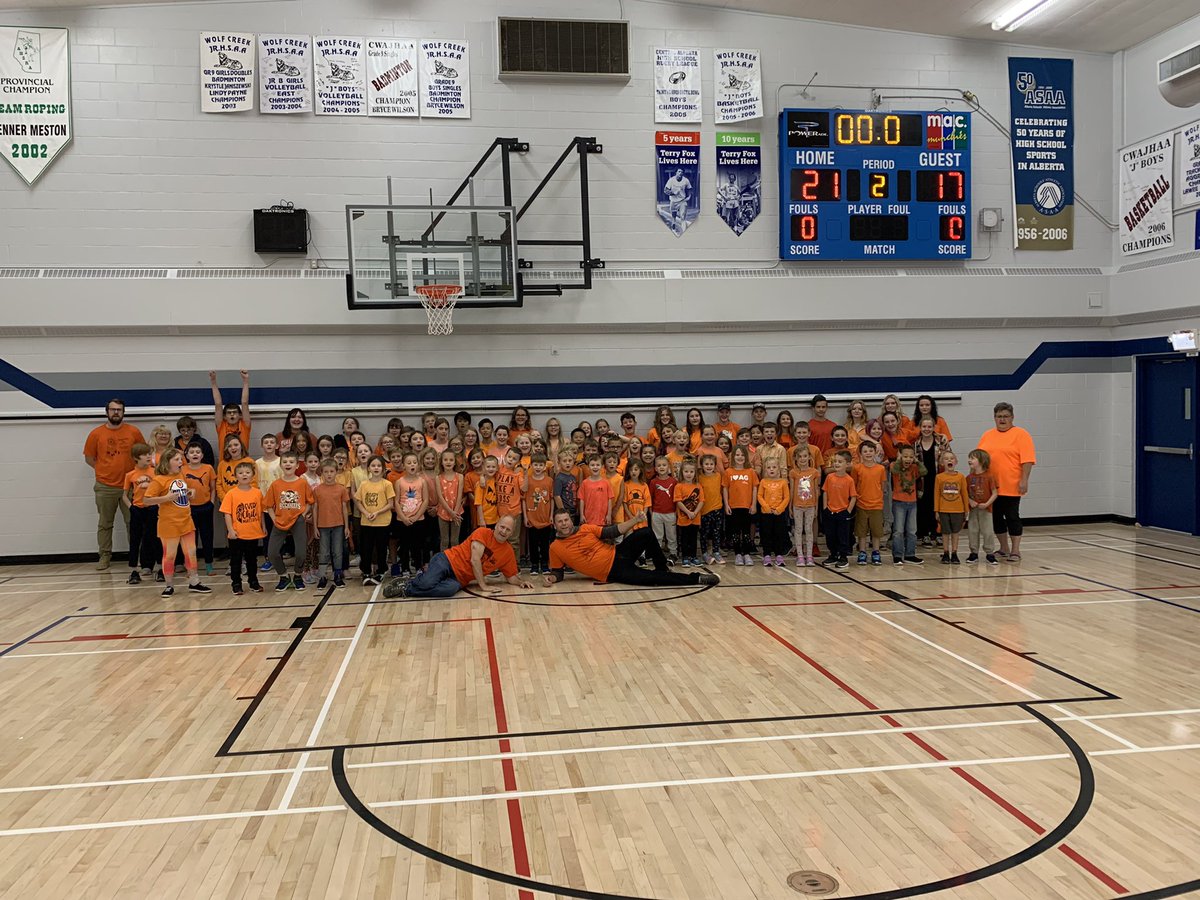 Orange Shirt Day at Alix MAC 2023. It was awesome to see all the Orange, great job students and staff!!!! <a href="/AlixMACSchool/">Alix MAC School</a> <a href="/WCPS72/">Wolf Creek Schools</a>