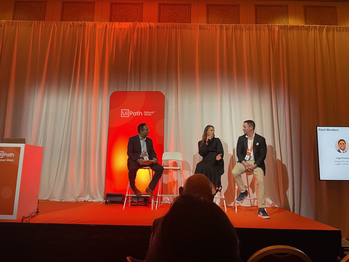 CIOs of ⁦⁦<a href="/_Visionworks/">Visionworks</a>⁩ ⁦<a href="/Allscripts/">Allscripts</a>⁩ sharing their tips on using #automation roadshow to evangelize how automation gives people back time to do higher value work #UiPathForward ⁦<a href="/UiPath/">UiPath</a>⁩