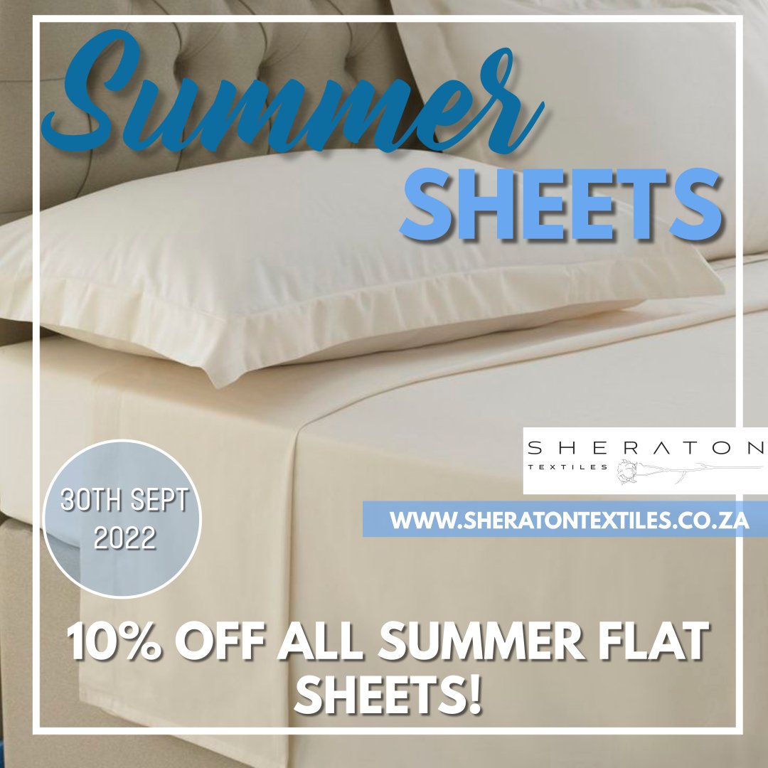SheratonOnline's tweet photo. Get 10% off all our Summer Flat sheets in all thread counts! 

The sale starts today!! https://t.co/MpozXQJXhH