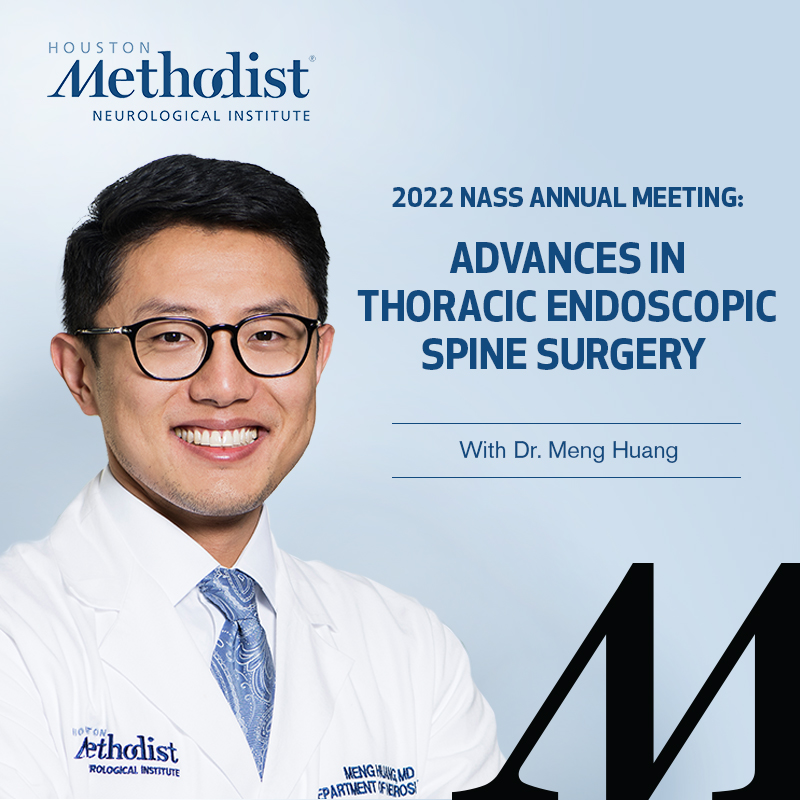 HMethodistMD's tweet photo. Dr. Meng Huang presents a new technique revolutionizing disk disease treatment at #NASS2022. Patients experience decreased complications, faster recovery and reduced postoperative pain. Learn More.