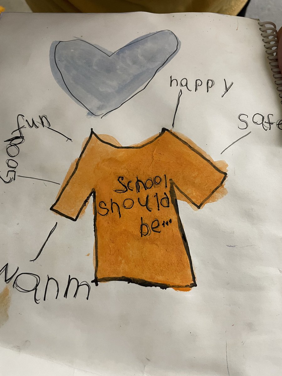 lorijonescbe's tweet photo. Today we honoured Orange Shirt Day by listening to Nichola Campbell read “Shi-Shi-Etko,” discussing how school should look and feel, and spending time outside with our new Kindergarten friends to clean up our school yard. @Weescientists https://t.co/qtYjyycZdE