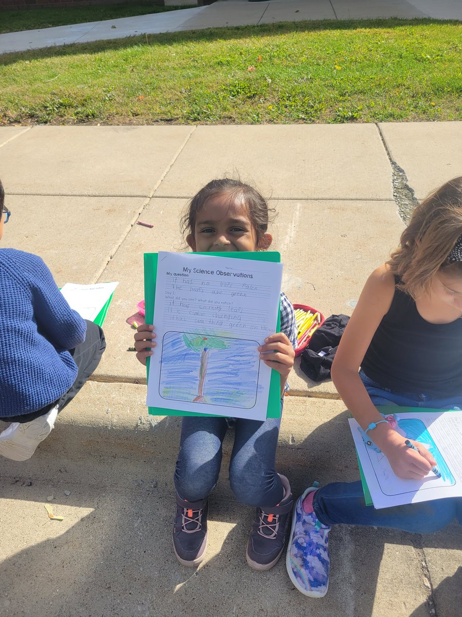 2nd grade scientists begin our 5 week observation of a maple tree changing through fall. Their drawings &amp; notes were so detailed!