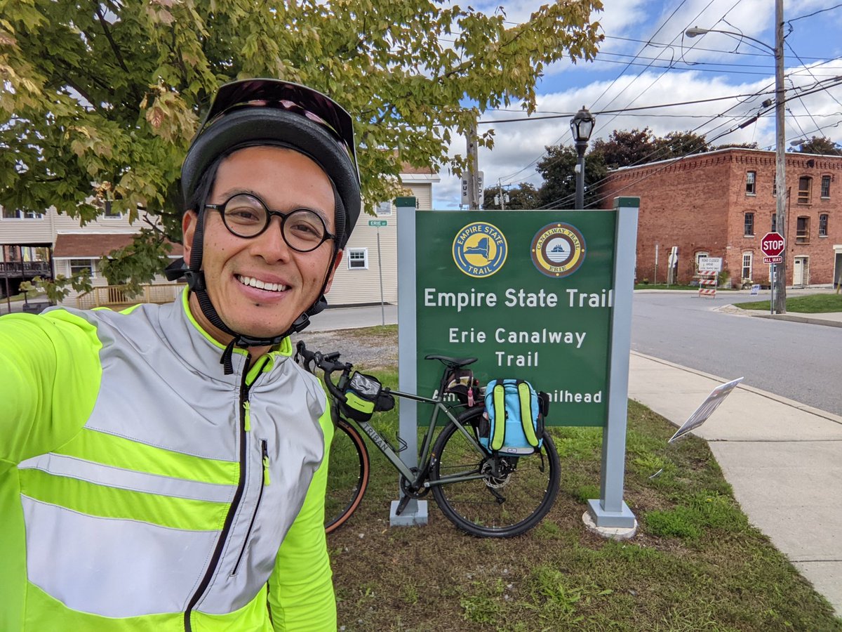 Day 40 to Albany, NY! 81 miles, 2100 up, 2100 down, max temp 67F. A cold but clear and eventually sunny day! Nice riding along that Erie Canalway Trail to the state capital. Two more days but doozies bc I forgot how hilly MA can be 😅