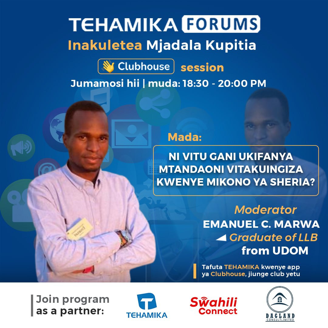 tehamika_'s tweet photo. 🆕🇹🇿🆕🇹🇿🆕 🇹🇿 🆕 
Karibu Sana TEHAMIKA Katika MJADALA Utakao Fanyika Kupitia CLUBHOUSE. Unaweza Kushiriki MJADALA Kwa Kujiunga Kupitia 
👇👇👇
https://t.co/WiGoIXwvUO
🙏🙏🙏
 MJADALA ni Jumamosi 
 Muda 12:30 - 20:00
Karibu Sana
🤝🤝🤝
#Tehamika
#Tehamikaforum
#ClubhouseNiTehamika https://t.co/cklqVPR8cu