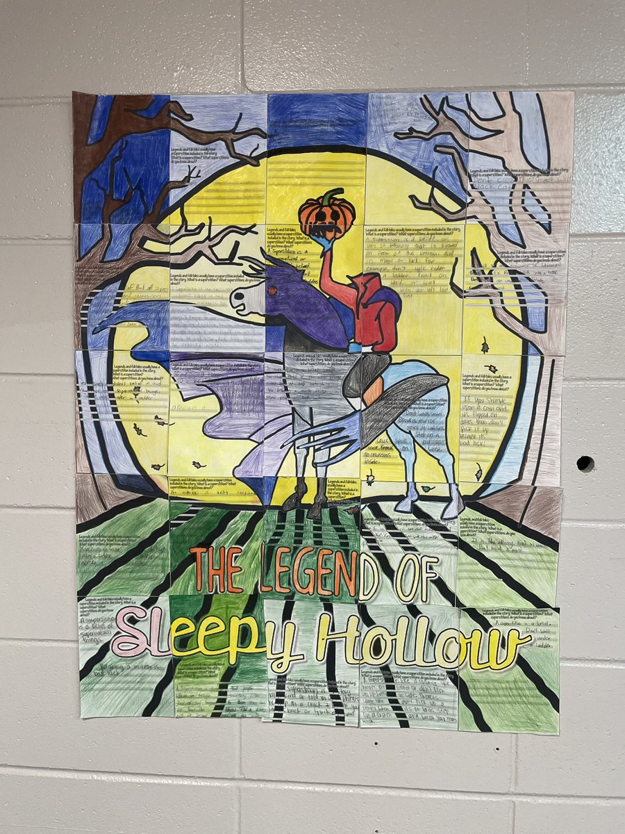MrsLaylaGilbert's tweet photo. Finishing up studying The Legend of Sleepy Hollow with this #CollaborationPoster #ELAShenanigans #WestisBest #LCSDExcellence #GreatDayWLMS https://t.co/noOXeBo05w