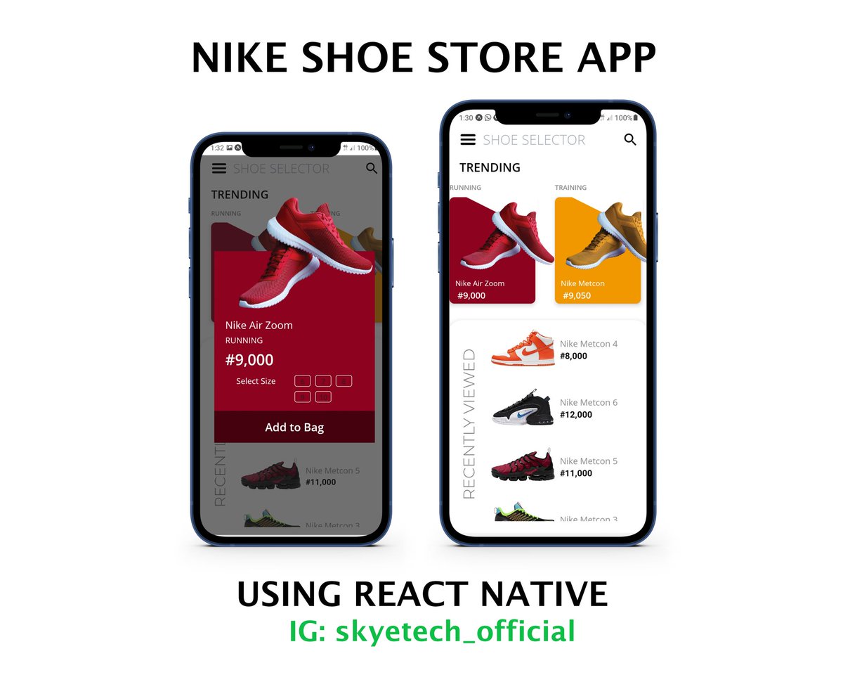Joyskye3's tweet photo. So happy to have completed this NIKE STORE APP according to tutors from @byprogrammersofficial
Thanks for giving me the opportunity to learn from a great software developer.
#app #appdevelopment #programming #SkyeTech #SkyeTech_Designs https://t.co/u83htqzQ0A