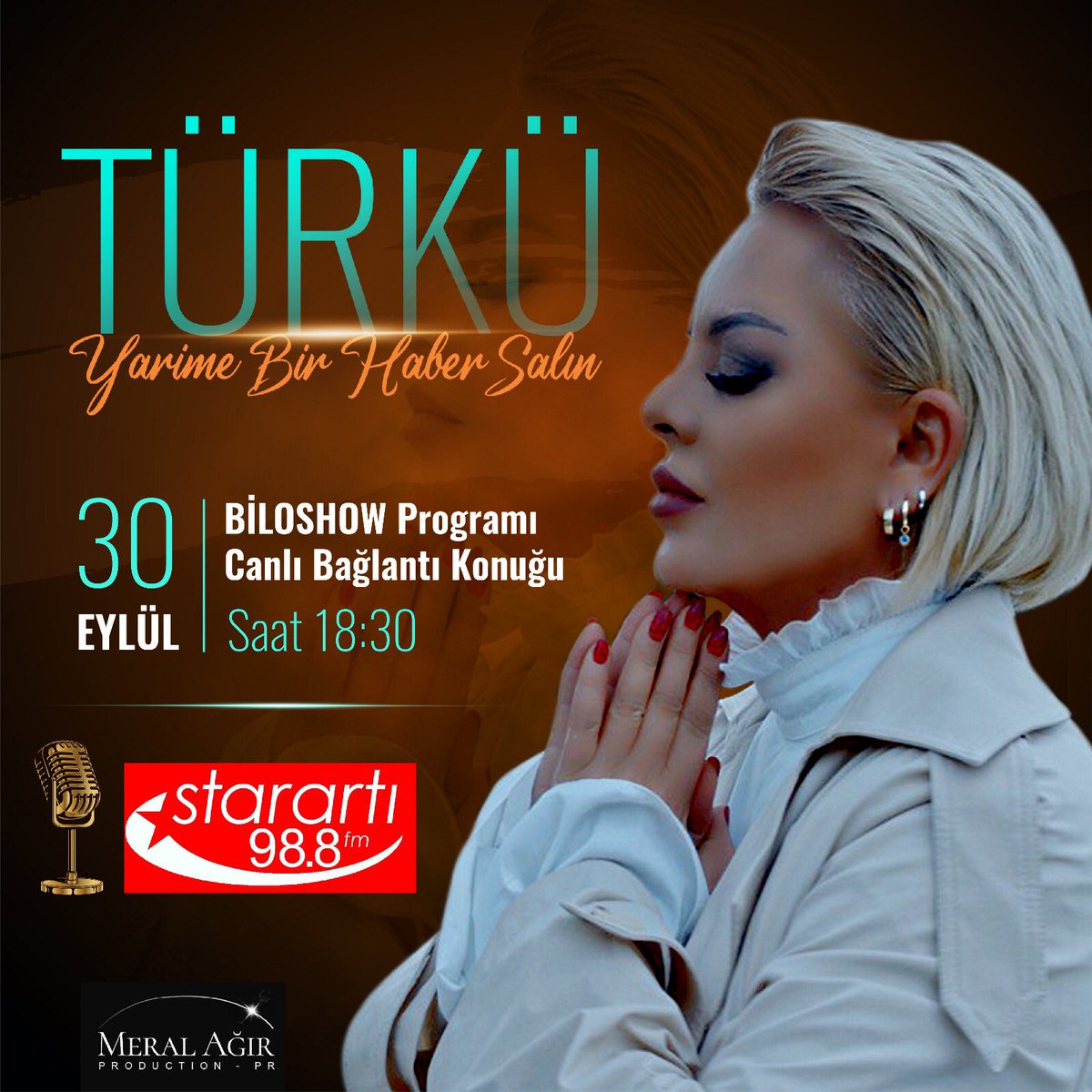 AIRMERAL's tweet photo. @turkucevik #yarimebirhabersalın 🧿🔥🔥

#30eylül #cuma 
@STARARTIFM
#biloshow ‘un 
#canlıbağlantı #konuğu 🙌🏻

@BiloShow ile #busohbetkaçmaz 🤗
#starartıfm #türkü #türküçevik https://t.co/9wjwaD8SNe