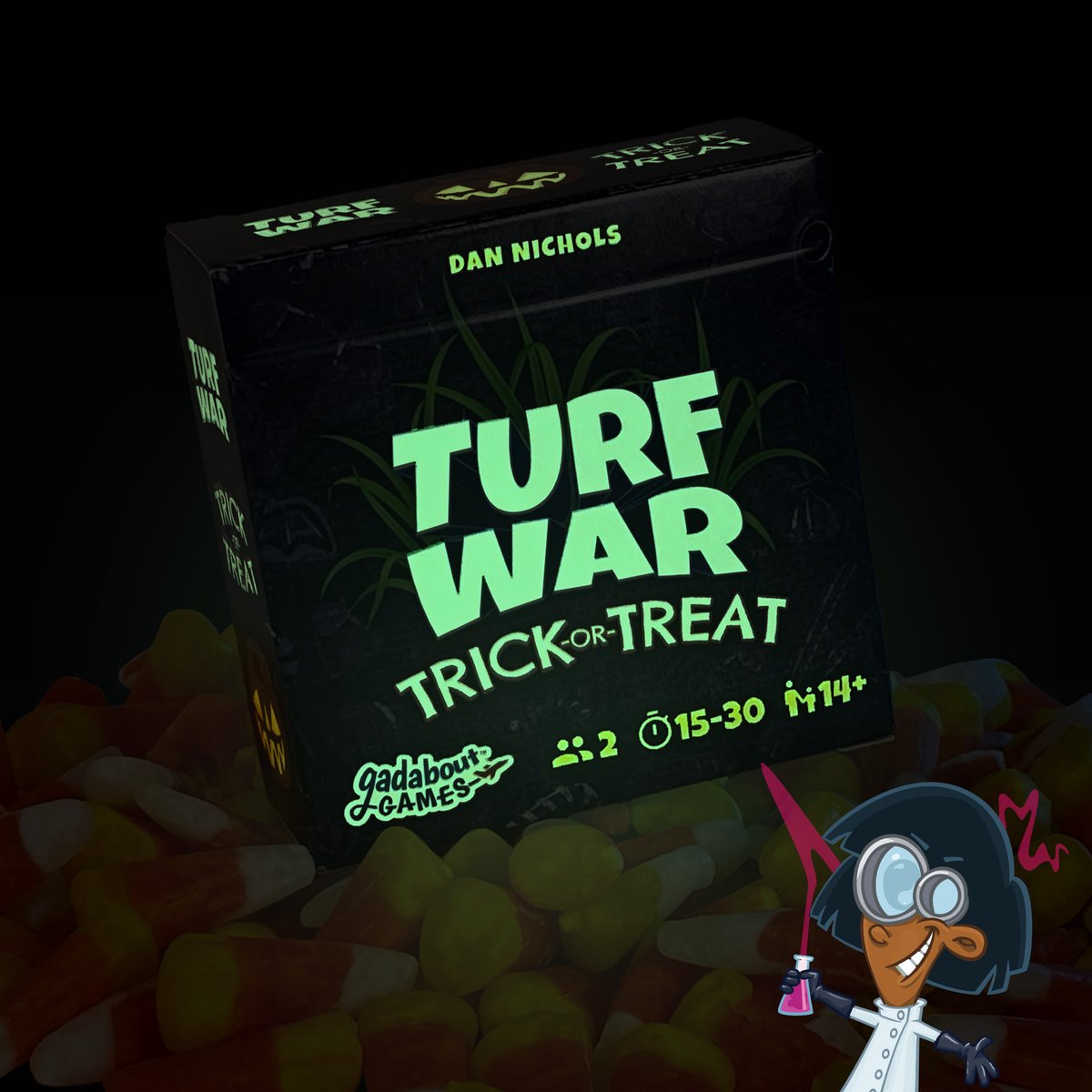 GadaboutGames's tweet photo. 👻 Want a #glowinthedark box? Play our stretch goal game on the Turf War: Trick-or-Treat Kickstarter! #turfwargame #kickstartergames #boardgames #halloween #bordspel #jeuxdesociete https://t.co/rnhX2D73ke