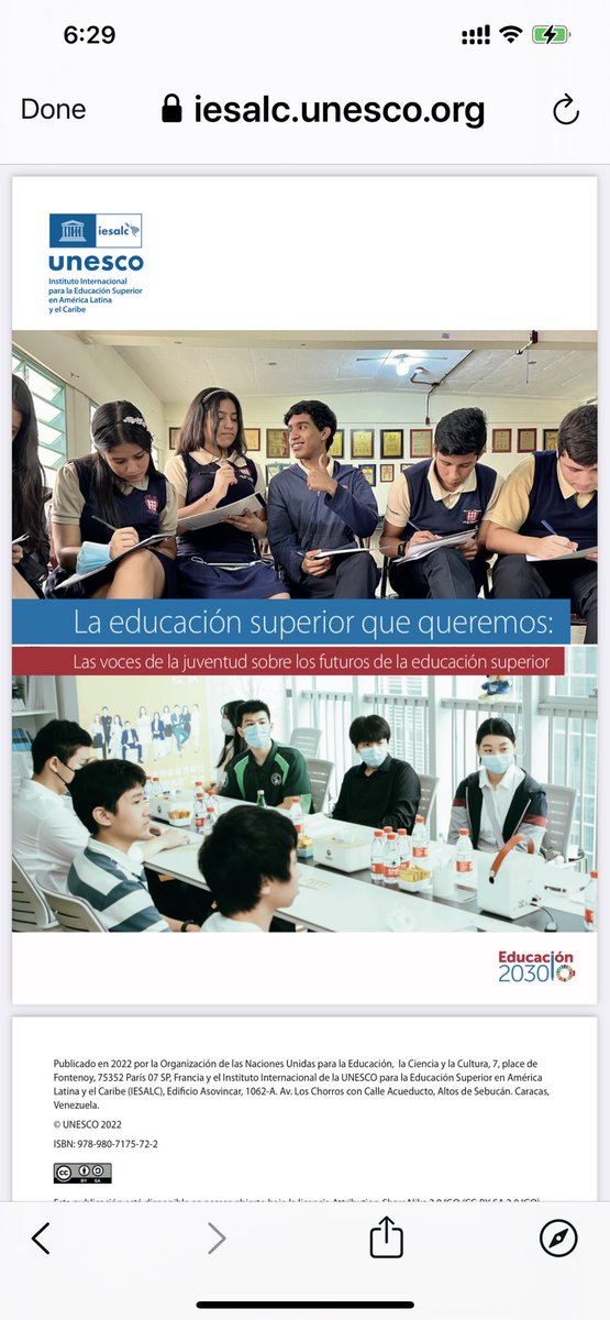 FJ_Marmolejo's tweet photo. El mensaje es claro.¿Cómo quisieran los jóvenes de hoy que fuese la #educaciónsuperior de aquí al 2050?:
+Accesible
+Innovadora
+De calidad
+Sostenible
+Promotora del desarrollo
+Equitativa

Interesante nuevo informe de @unesco_iesalc

Disponible en: https://t.co/8u1NmyUE04 https://t.co/IwP5orpMZv