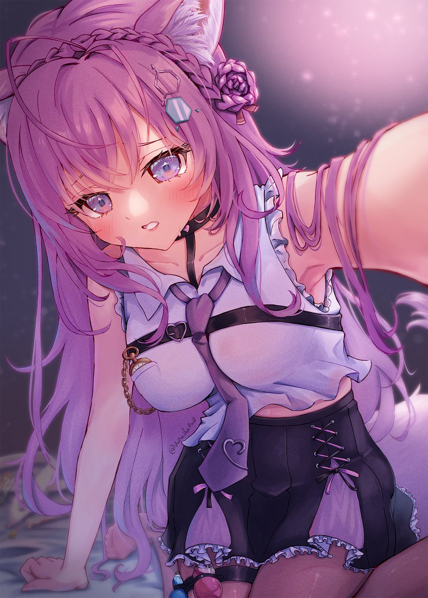 湊あくあ ,紫咲シオン 「今月もいっぱい描いたー!えらいぞー!#今月描いた絵を晒そう 」|みはえる🐍✨のイラスト