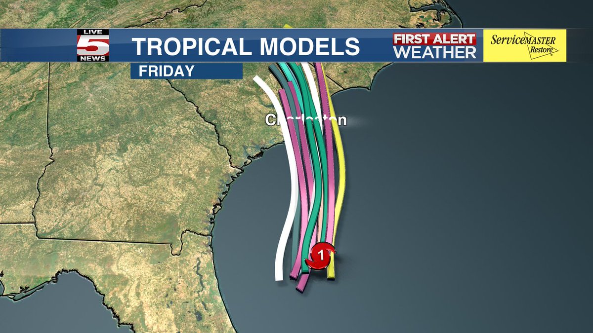 TROPICAL UPDATE// Hurricane Ian// Talk about model consensus!!   Target SC... between Charleston and Myrtle Beach.  Remember... the entire coast will have impacts from this storm with heavy rainfall, high winds and storm surge flooding.  @live5news tracking.