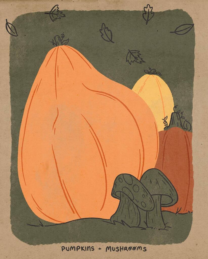 artisticdork's tweet photo. Here's a sPoOkY season drawing prompt I can get behind! Some decorative gourds and some shroomies. #trickortreatspookyandsweet day 1
#spoopyseason #phillyillustrator #autumn #dailydrawing #illustration
Thanks for the fun prompts @heatherslettering @he… https://t.co/3GWCI3MipH https://t.co/tHFIZRXP9j