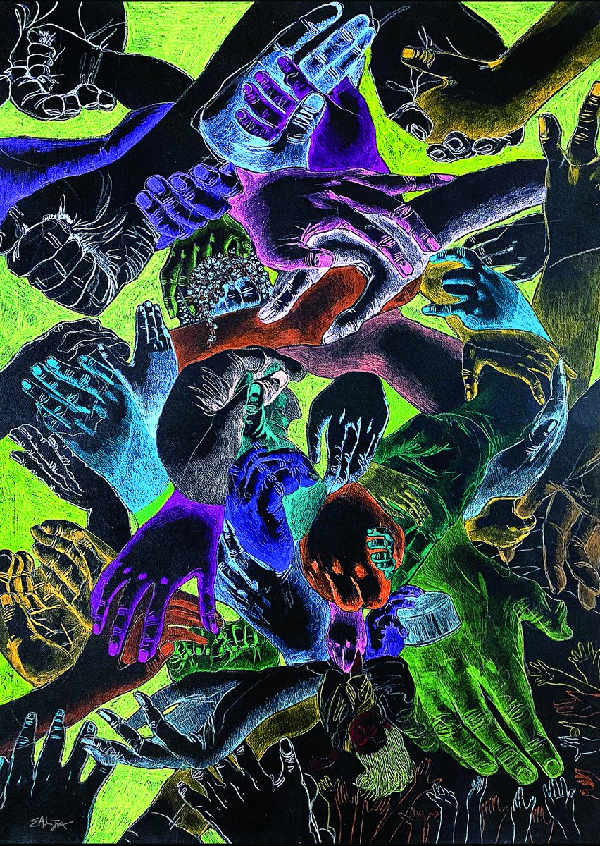 MAL_lemonade's tweet photo. @artandtech64 https://t.co/cNTBKHRFw4 
[M.A.L] Hand and hand
다양한 스토리가 있는 손들을 담고싶었습니다. 그 스토리의 주인은 누가될지 모른다는 메세지를 담아 반전을 응원하며 모두가 손을 잡으면 평화를 만날 수 있지 않을까 하는 소망을 담았습니다. https://t.co/rNISH9m7kE