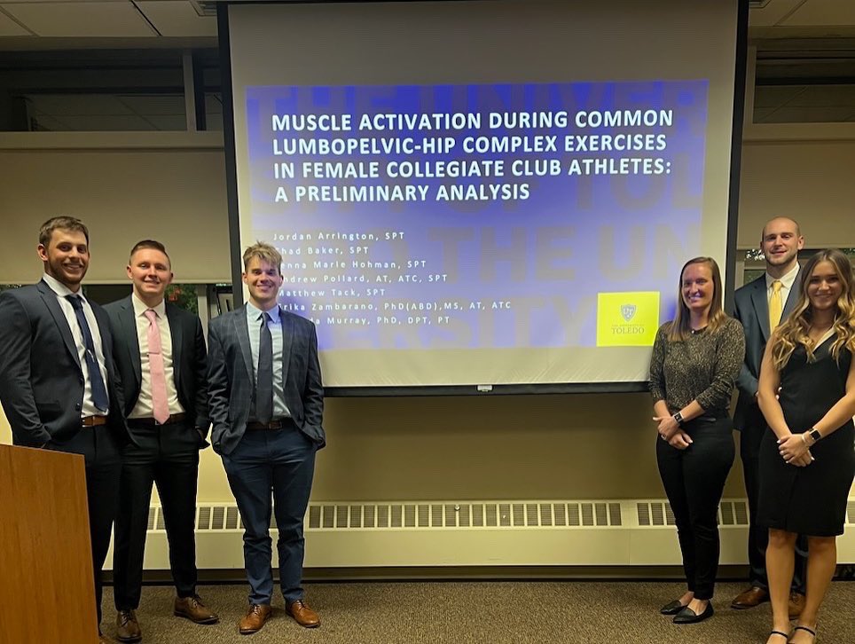 UToledoDPT's tweet photo. Our 3rd years presented their research at our Annual Robert Livengood Research Forum tonight 📖 
Topics included biomechanics, interventions for specific populations, CPGs, and more! https://t.co/HVIhxo0ms1