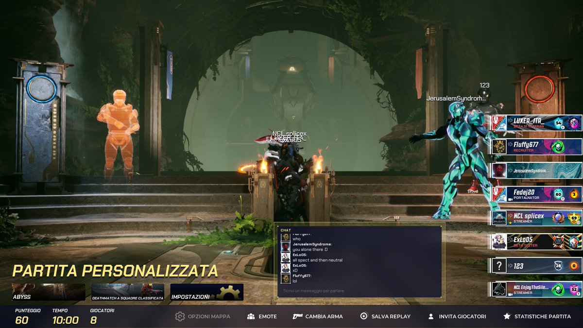 SilenceTwitch's tweet photo. Yet another #Splitgate masterpiece! Ancestor's soul to the left, Jerusalem tending his hand to the right, and We! The 5 People! in the middle, emoting ๐คฃ
@Splitgate @1047Games @Teacher_Drift
#splitgateitalia #Italian #bug #splitgatemvp #fps #f2p #proplayer #fun #portals #team https://t.co/glehgngDOH