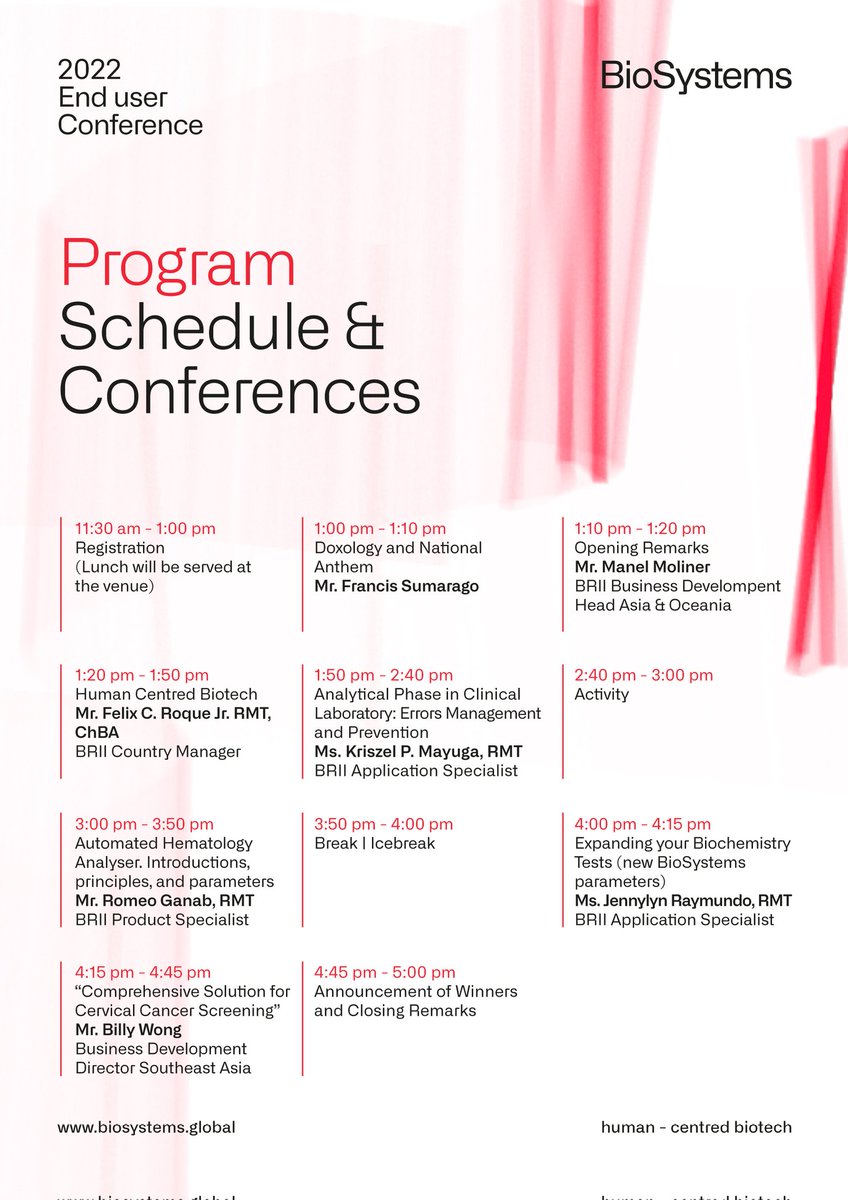 BRIIPhils's tweet photo. Inviting all our clients to join us on our End User Conference 2022 " Crafted Analytical Solution in the Way You Need" on October 14, 2022
Pre-register to the virtual conference, click the link below. 
https://t.co/5orWzyhES7 
 #biosystemseuc2022 https://t.co/oYQYUKw7TV