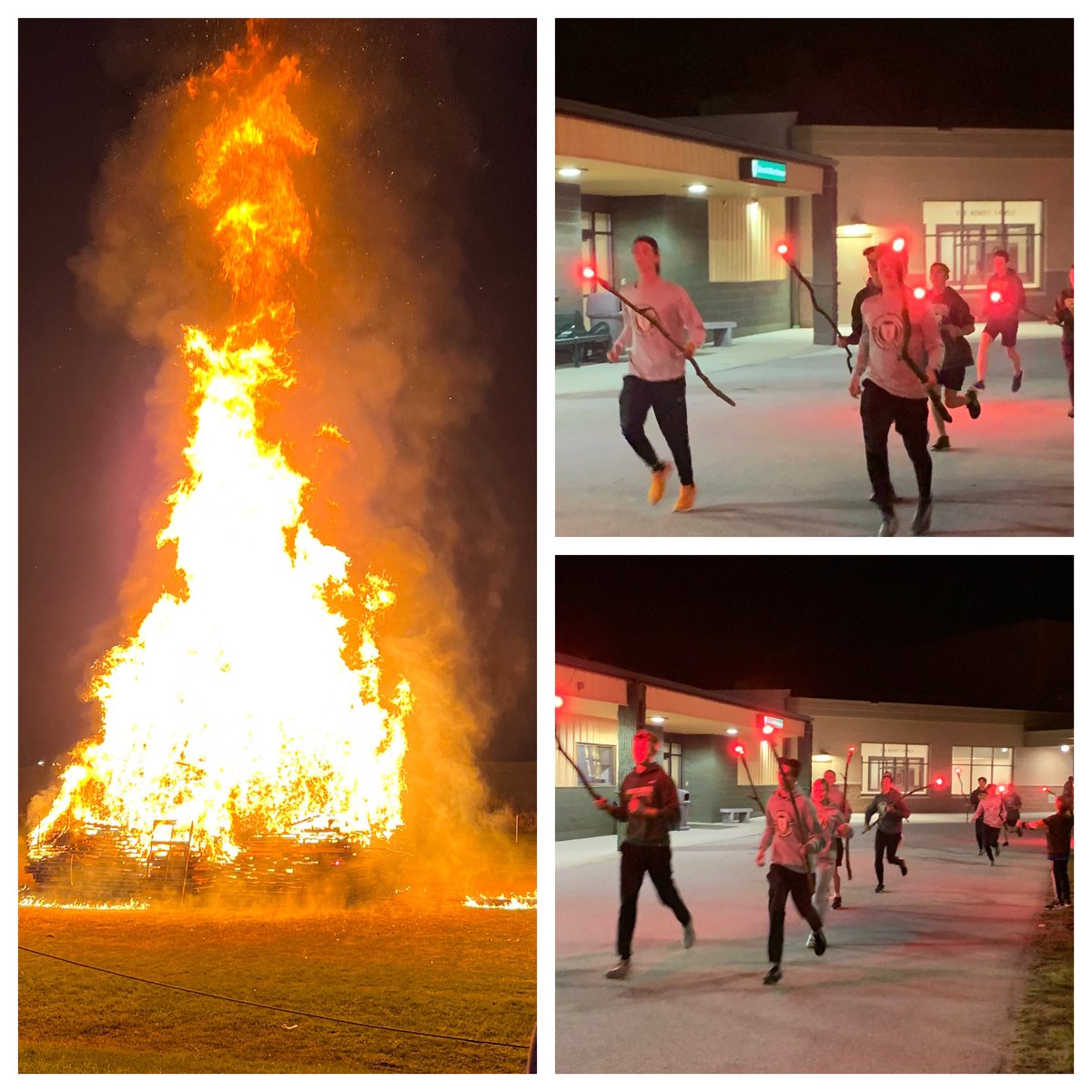 KelliGrasse's tweet photo. The Cross Country team lighting the homecoming bonfire. Such a fun tradition! https://t.co/JIY7m32IYA