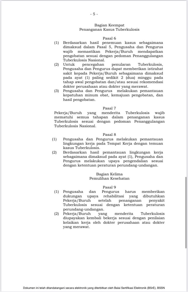 hrdbacot's tweet photo. Jadi beberapa waktu lalu Kemenaker merilis Permenaker Penanggulangan Tubercolosis di lingkup Perusahaan. https://t.co/pQm47yaW2K
