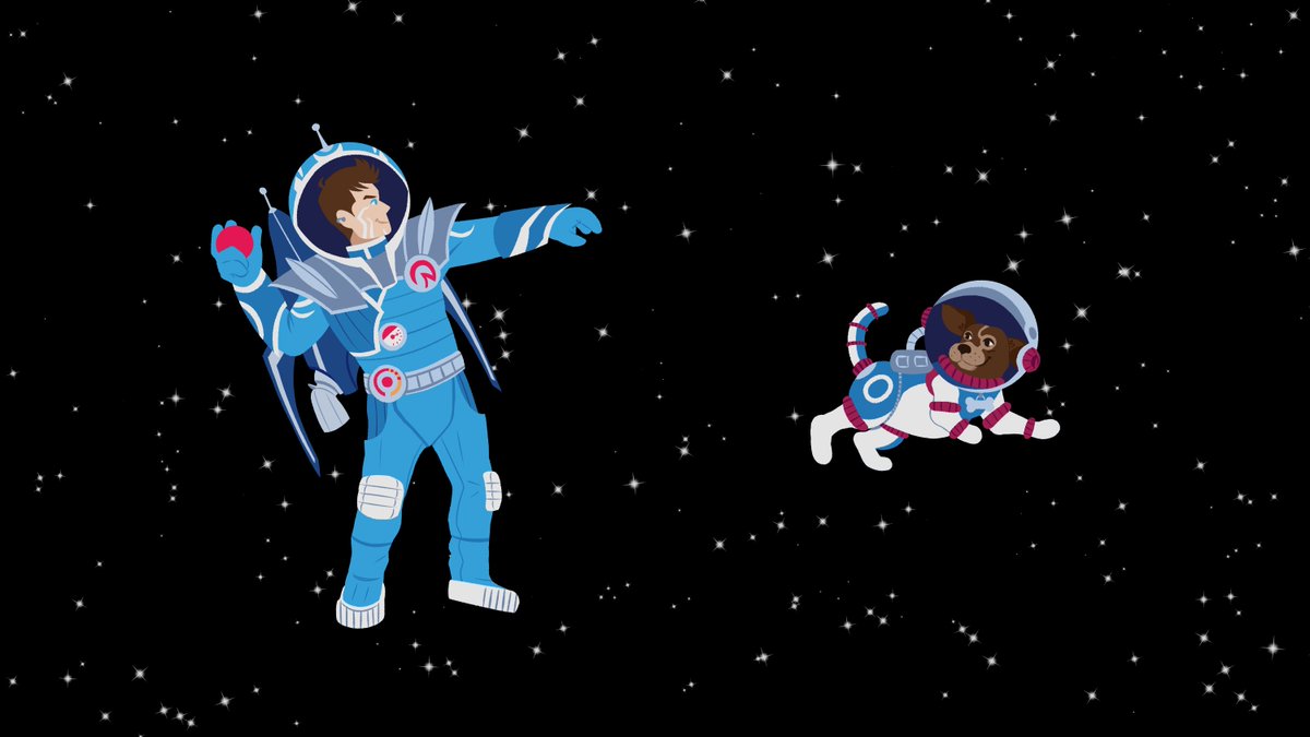 spacebeleren's tweet photo. i drew space beleren playing fetch with comet :) https://t.co/MNN8jnrk72