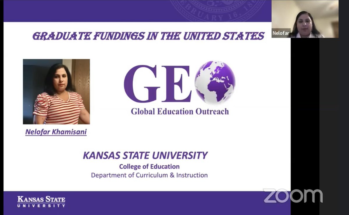 GraceBerumen's tweet photo. Always happy to support our GEO team as we promote KSU all over the world ๐ Thank you EducationUSA Pakistan ๐ต๐ฐ for the invitation. If you missed the session check out the recording ๐ป on EducationUSA website.
#kstategeo
#kstatecoe
#educationusa
#educationusapakistan https://t.co/3B8IbIT9j2
