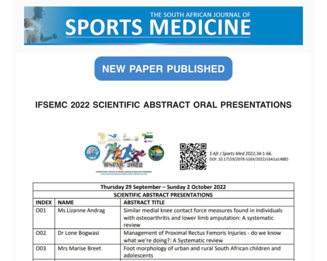 BiokineticsSA's tweet photo. Abstracts published in time in the Sports medicine Journal for #IFSEMC https://t.co/R4C0jvptEg…
Biokineticists leading the way in Research!
#biokineticssa #nextlevelbio #thefuturebio
#SASMA #PASHDA #SASB https://t.co/hdmSjJrJTn