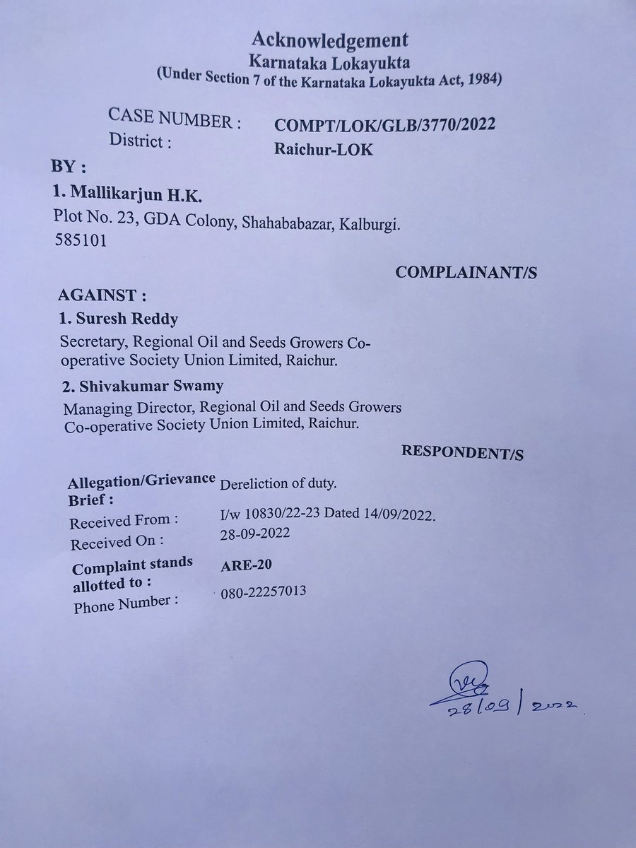 MHKamlapurkar's tweet photo. #lokayukta_karnataka I raised complaint in #lok against d #examscam held in #raichur with d support of #president of #Rogcscultd
Even president blood #ralation got job in #co_oprative #society How’d rule’s r brk in #society @STSomashekarMLA @BSBommai @AAPKarnataka @DiprKarnataka https://t.co/6VCOdETrZQ