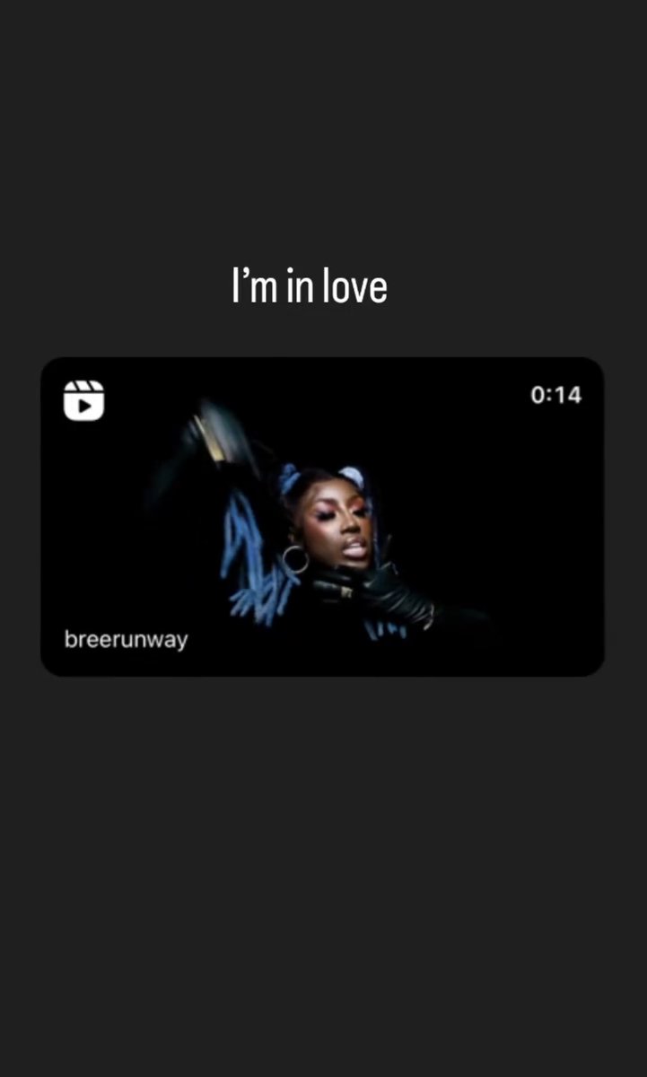 Renee showing love to @breerunway’s new song “THAT GIRL” via IG stories 🪐🖤