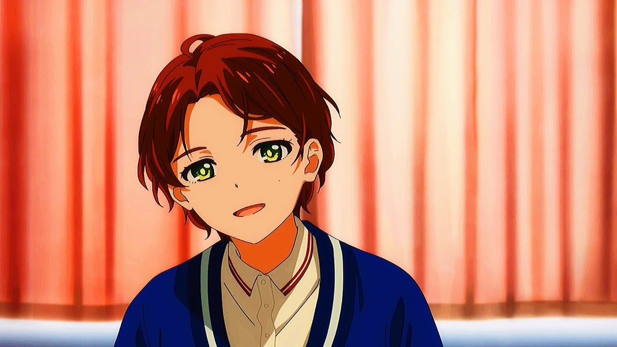 orangeotd's tweet image. the orange anime character of the day is momoe sawaki from wonder egg priority! she's trans (heavily implied)!