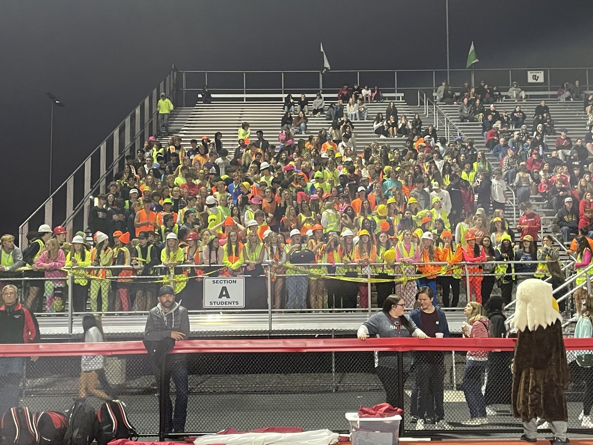 cv_principal's tweet photo. Thursday Night Football at CV and the students came out in their Neon…let’s go Eagles ⁦@CVSDeagles⁩ ⁦@CVHS_Football⁩ https://t.co/fkdIgqtHsO