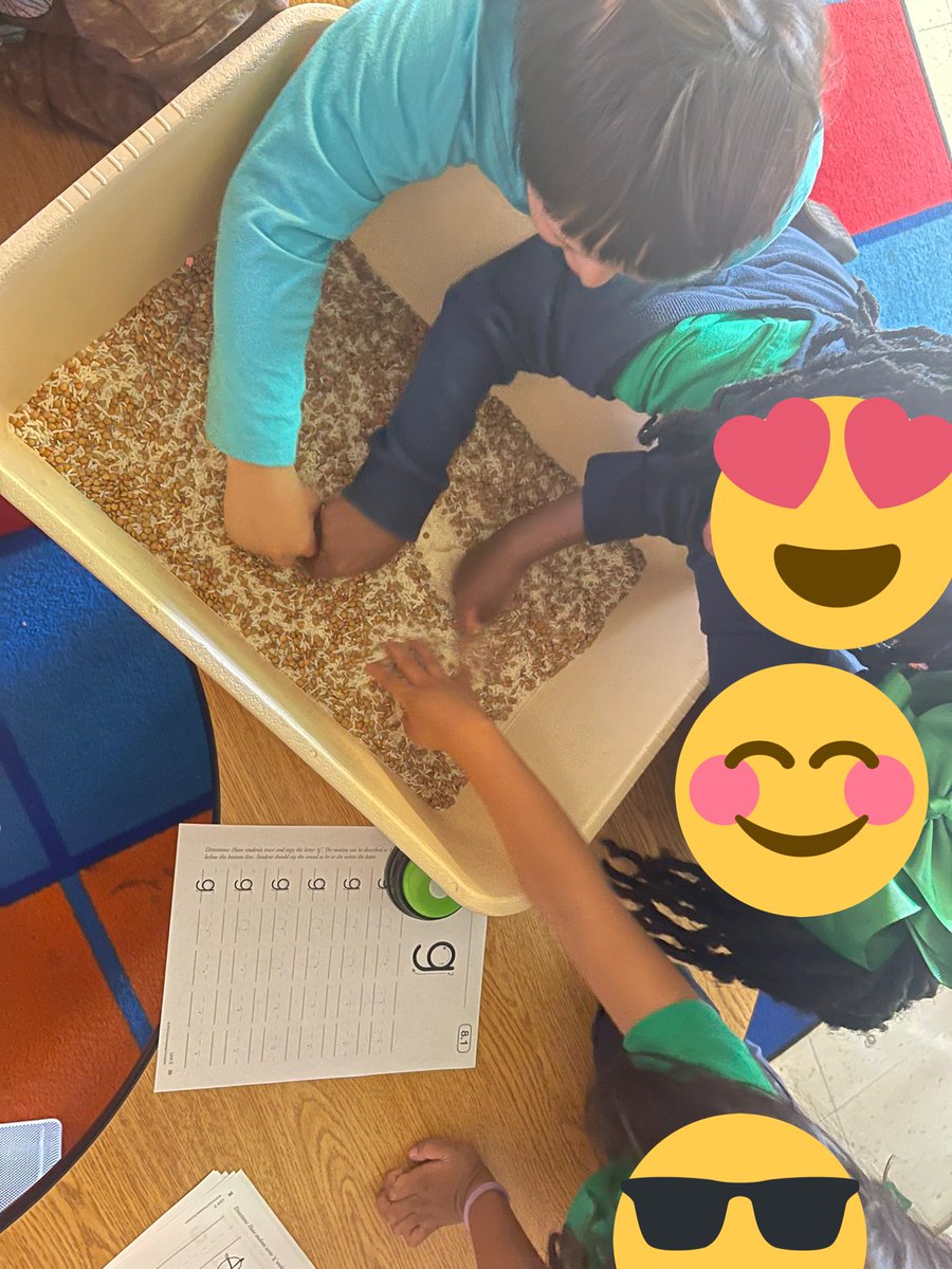 MsCulliford's tweet photo. One of the best lessons I’ve had this year! All four of my students were able to point to the letter g before going home! Sensory bins literally can elevate a lesson!! #ckla #specialeducation #jpschools https://t.co/2zxH29TAzd