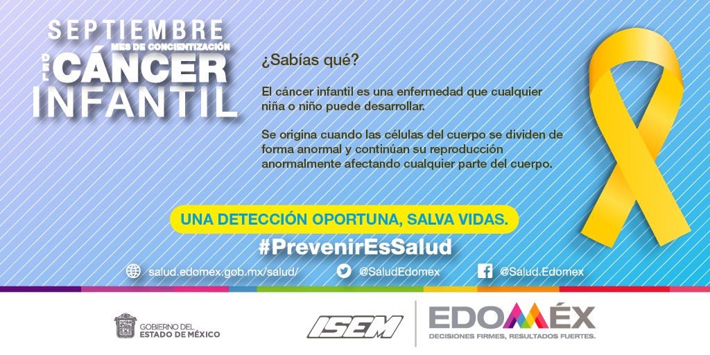 SaludEdomex's tweet photo. 🎗#SeptiembreDorado | El #CáncerInfantil es curable si se detecta a tiempo.
Identifica los síntomas de esta enfermedad, acude a tu unidad de salud para más información.
🎗 #PrevenirEsSalud https://t.co/7fxUoBD1u3