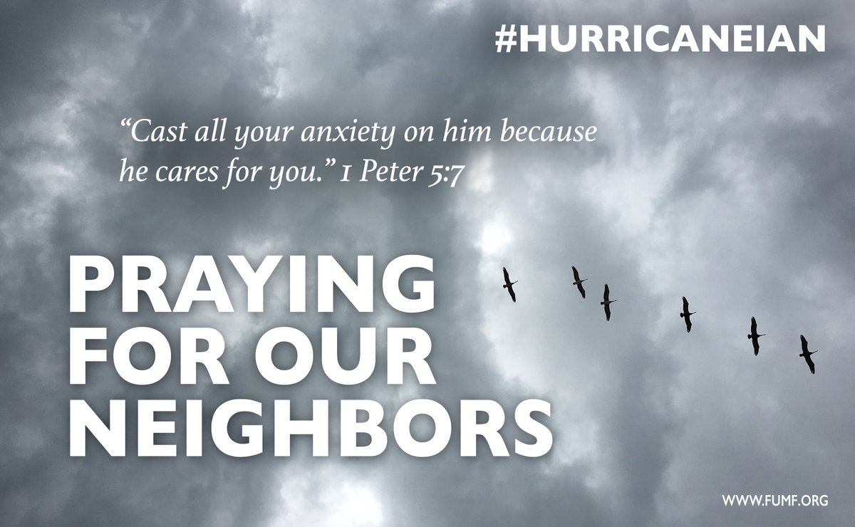 The Rev. Sandra Santiago offers a prayer: ”Heavenly Father, we come before you to ask you to keep all the people in Florida in your hands. …  Help us be aware of the need around us and use our talents and our resources to bless others. In the name of Jesus we pray, amen!”
