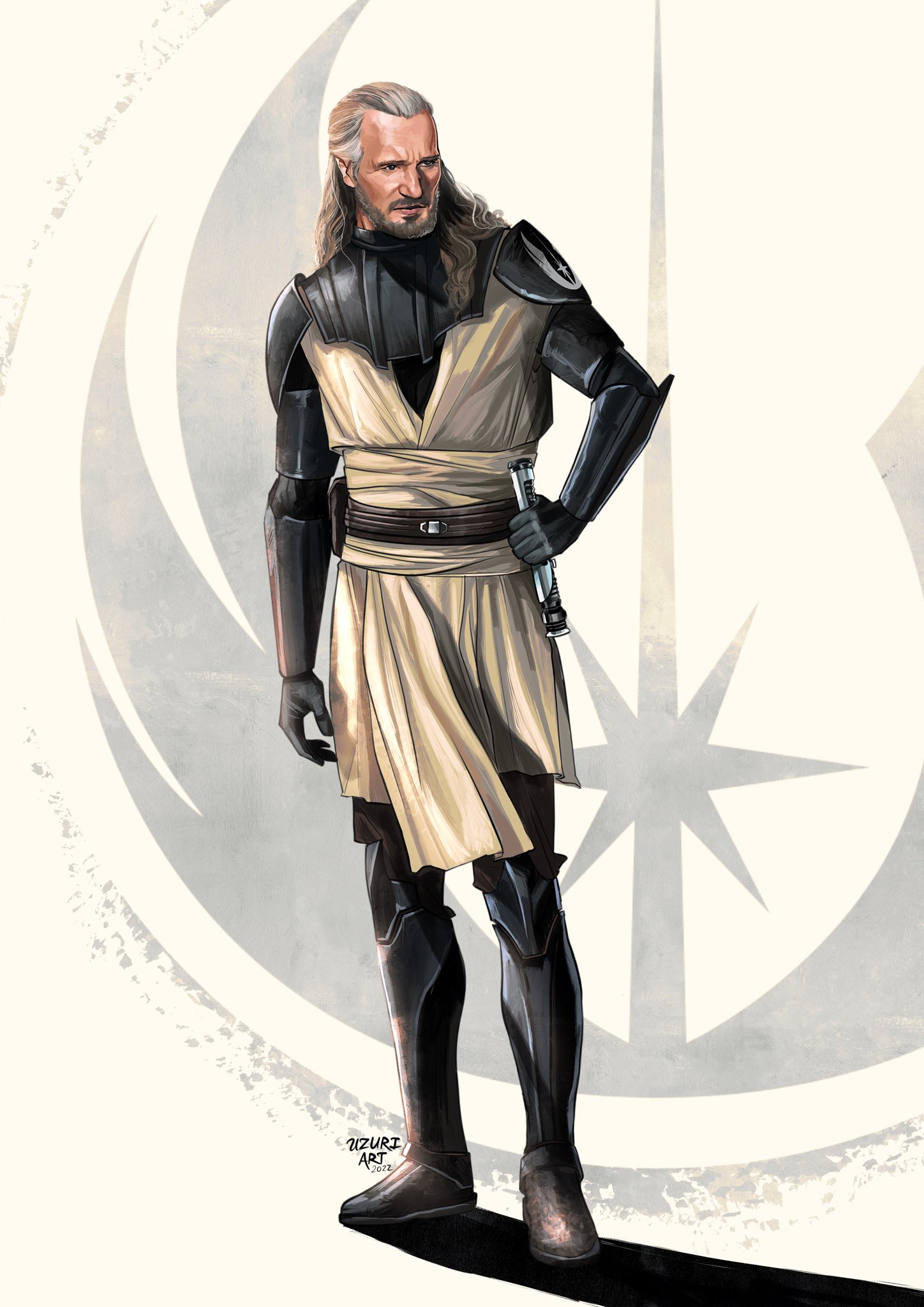 Uzuri Art on X: What if Qui-Gon Jinn had survived the events of The  Phantom Menace and gone on to serve in The Clone Wars? Today, I thought I'd  conceptualize what he