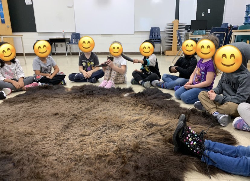 My kids have been learning all about Indigenous Culture. We practiced our own sharing circle and learned all about the Buffalo. 

Today we talked about ikimmapiiyipitsi - compassion, we connected with nature and we were so excited to see our work in the window!